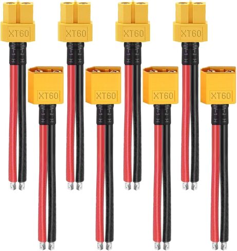 CenryKay XT60 Plug Male Female Connector with Sheath Housing Connector XT60pw Cable with 4inch 12AWG Wire(4Pairs) in Kuwait