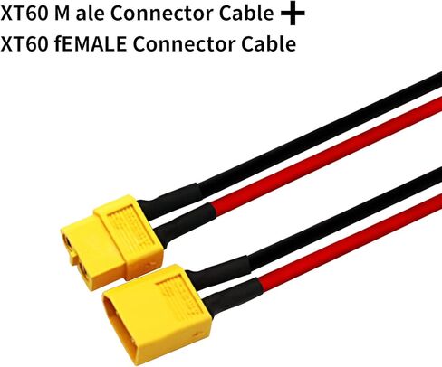 CenryKay XT60 Plug Male Female Connector with Sheath Housing Connector XT60pw Cable with 4inch 12AWG Wire(4Pairs) in Kuwait