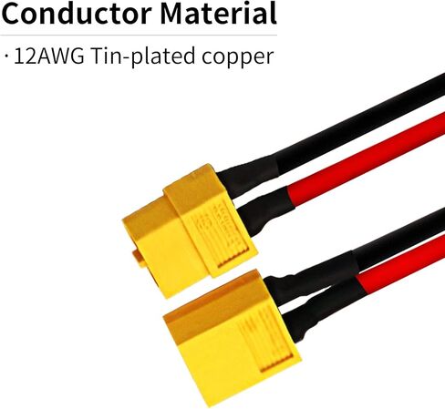 CenryKay XT60 Plug Male Female Connector with Sheath Housing Connector XT60pw Cable with 4inch 12AWG Wire(4Pairs) in Kuwait