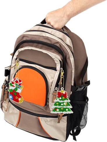 QINGQIU Christmas 5D Diamond Painting Arts and Crafts - Make Your Own Christmas GEM Keychains - for Kids Christmas Crafts Christmas Toys Stocking Stuffers Party Favors Gifts in Kuwait