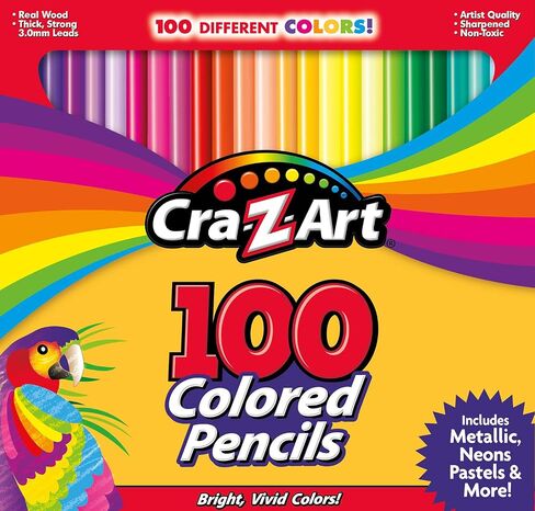 Cra-Z-Art Colored Pencils 100 Assorted Colors - Back To School Supply List Essential, Bulk Pack for School Supply Rooms and In Class For Teachers in Kuwait