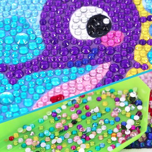 Craftoy 5D الماس مجموعات الطلاء للأطفال 7.1 بوصة × 7.1 بوصة إطار خشبي الفنون والحرف الماسية للأطفال ملصقات جوهرة الفسيفساء حسب عدد مجموعات DIY اللوحة الفنون الحرف العرض مجموعة التطريز هدية (F-يونيكورن) in Kuwait