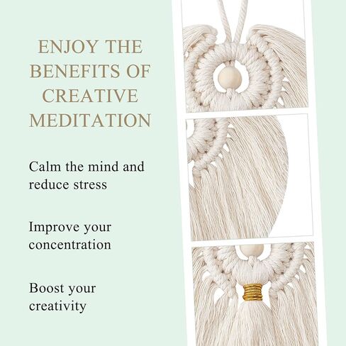 FREEBLOSS 3 Set DIY Halloween Macrame Angel Decoration Halloween Party Decorations Skull Wall Hanging Black Angel Decoration Macrame Angel Kit for Beginners with Instructions in Kuwait