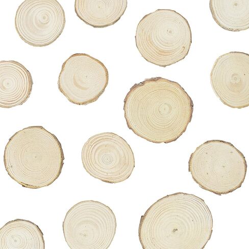 Mini Assorted Size Natural Color Tree Bark Wood Slices Round Log Discs for Arts & Crafts, Home Hanging Decorations, Event Ornaments (5-8cm, 20pcs) in Saudi Arabia