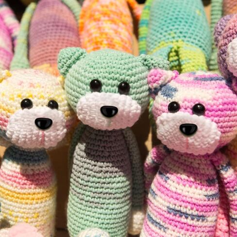 300 قطعة من عيون وانف اميجورومي 6-12 ملم من الكروشيه، عيون امان بلاستيكية للكروشيه مع حلقات عيون امان سوداء للحيوانات المحشوة والحرف اليدوية تيدي بير in Kuwait