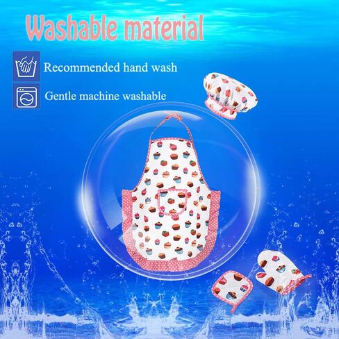 HmiL-U Chef Set for Kids - 13 Pcs Kids Cooking and Baking Set Includes Kids Apron, Chef Hat, Utensils, Cooking Mitt for Kids Chef Role Play Set , Gift for 3 Year Old Girls and up(Blue) in Kuwait