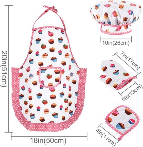 HmiL-U Chef Set for Kids - 13 Pcs Kids Cooking and Baking Set Includes Kids Apron, Chef Hat, Utensils, Cooking Mitt for Kids Chef Role Play Set , Gift for 3 Year Old Girls and up(Blue) in Kuwait