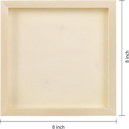 Frcctre 9 Pack 8 x 8 Inch Unfinished Wood Panel Boards, Square Wooden Cradled Painting Canvas Boards Wood Paint Pouring Panels for DIY Art Crafts Projects, Pouring, Painting, Drawing in Saudi Arabia