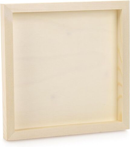 Frcctre 9 Pack 8 x 8 Inch Unfinished Wood Panel Boards, Square Wooden Cradled Painting Canvas Boards Wood Paint Pouring Panels for DIY Art Crafts Projects, Pouring, Painting, Drawing in Saudi Arabia