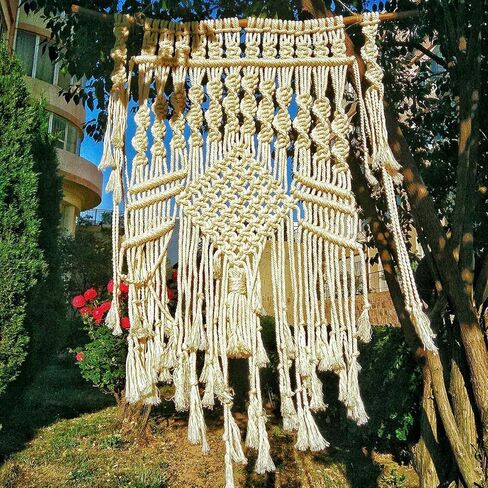 Macrame Cord, DAOFARY 100% Natural Cotton Rope 3mm x 328 Yards 4 Strand Twisted Macrame Rope Cotton Twine String for DIY Crafts Knitting Dream Catcher Plant Hanger Wedding Decor in Kuwait