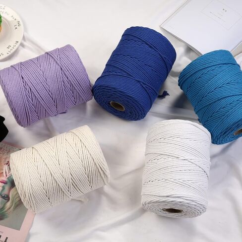 حبل GOHOHOF Macrame مقاس 3 مم × 546 ياردة، حبل من القطن الطبيعي من Macrame، حبل من القطن الناعم، لوازم Macrame، حبل حرفي، غزل Macrame للنباتات، شماعات الحائط، Dreamcatcher (بيج) in Saudi Arabia