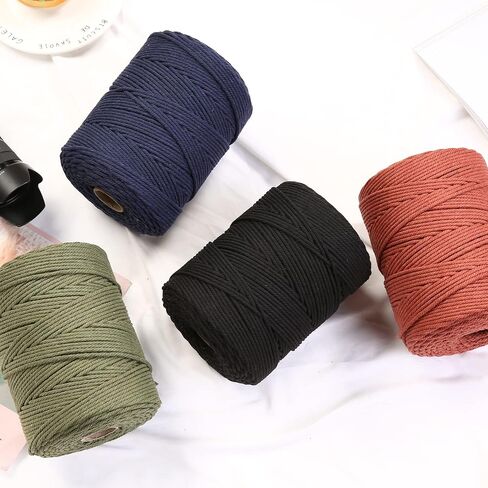 حبل GOHOHOF Macrame مقاس 3 مم × 546 ياردة، حبل من القطن الطبيعي من Macrame، حبل من القطن الناعم، لوازم Macrame، حبل حرفي، غزل Macrame للنباتات، شماعات الحائط، Dreamcatcher (بيج) in Saudi Arabia