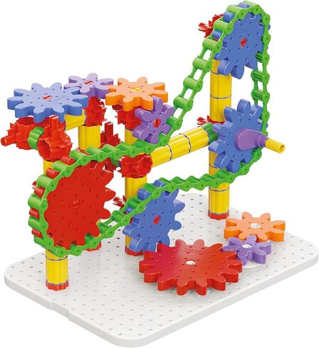 مجموعة بناء جيوريلو تولبوكس مع تروس وسلسلة - تتضمن 130 عنصر بناء، تعزز التعلم والهندسة والرياضيات، صُنعت في إيطاليا، للأطفال من سن 5 سنوات فما فوق in Kuwait