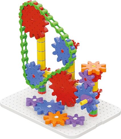 مجموعة بناء جيوريلو تولبوكس مع تروس وسلسلة - تتضمن 130 عنصر بناء، تعزز التعلم والهندسة والرياضيات، صُنعت في إيطاليا، للأطفال من سن 5 سنوات فما فوق in Kuwait
