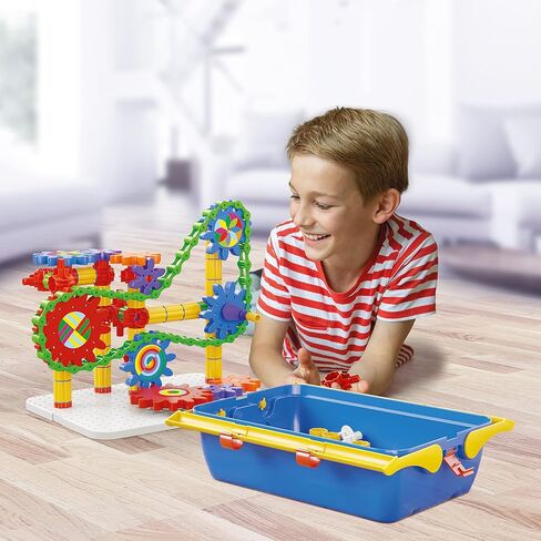 مجموعة بناء جيوريلو تولبوكس مع تروس وسلسلة - تتضمن 130 عنصر بناء، تعزز التعلم والهندسة والرياضيات، صُنعت في إيطاليا، للأطفال من سن 5 سنوات فما فوق in Kuwait