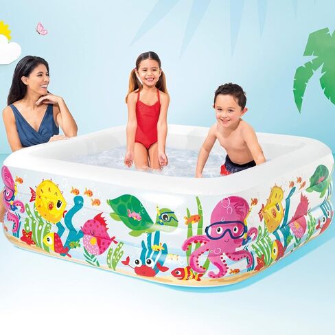 Intex Swim Center Clearview Aquarium Inflatable Pool, 62.5" X 62.5" X 19.5", for Ages 3+ in Saudi Arabia