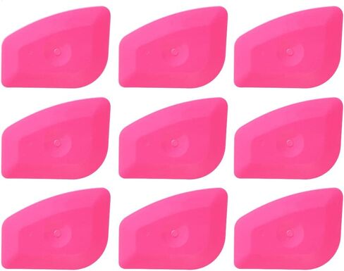 9PCS Vinyl Label Scraping Tool Soft Blue Squeegee Auto Stickers Decals Screen Printing Sign Making Craft Flat Scraper (Hard Pink) in Kuwait