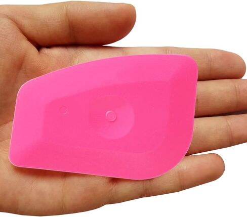 9PCS Vinyl Label Scraping Tool Soft Blue Squeegee Auto Stickers Decals Screen Printing Sign Making Craft Flat Scraper (Hard Pink) in Kuwait