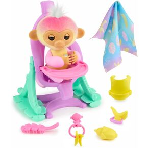 Fingerlings 2023 Interactive Baby Monkey Nursery Playset – Jas with 2-in-1 Cradle and High Chair, and 6 Accessories (Ages 5+)