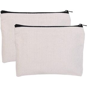 حقائب قماش ZUER، قطعتان مقلمة، حقائب مكياج فارغة، تستخدم لأقلام الرصاص والقلم والمال والأشغال اليدوية ومستحضرات التجميل، أبيض in Kuwait