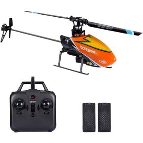 GoolRC C129 RC Helicopter for Adults and Kids, 4 Channel 2.4Ghz Remote Control Helicopter with 6-Axis Gyro, Aileronless RC Aircraft with Altitude Hold, Landing Pad and 2 Batteries (Orange) in Saudi Arabia