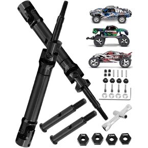 Stainless Steel Rear Drive Shaft CVD & Front Axles Upgrades Part for 1/10 Slash 2WD VXL/Rustler 2WD VXL/Stampede 2WD VXL/Hoss 2WD VXL (Upgrades More Powerful) Silver