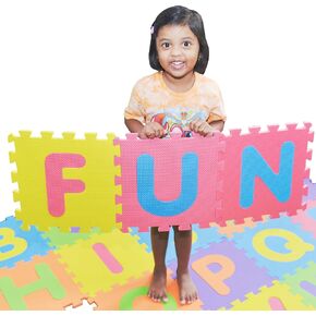 SAFEST Non Toxic Alphabet Puzzle Mat - ABC + Numbers 0 to 9, 36 Tiles in Saudi Arabia