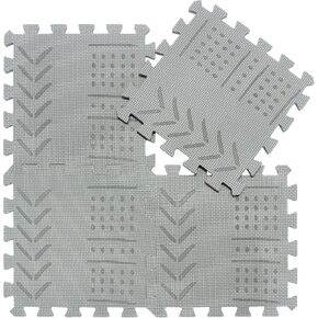 qqpp EVA Rubber 18 Tiles Interlocking Puzzle Foam Floor Mats - Baby Play Mat for Playing | Exercise Mat for Home Workout. Brown. QC-Fb18N in Saudi Arabia