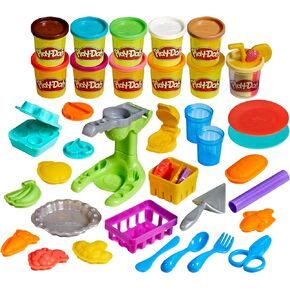 Play-Doh Farmer's Market Kitchen Playset, 28 Play Food Accessories and Tools, 11 Colors, Gifts for Kids, Preschool Toys, Ages 3+ (Amazon Exclusive)