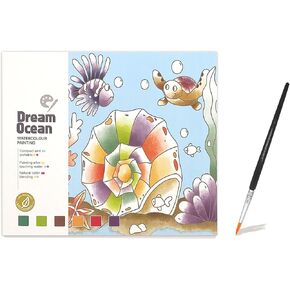 ZAKVOOR Watercolor Painting Book for Kids and Toddlers Ages 4-8, Pocket Cartoon Watercolor Paper Book with Paint Palette and Brush, Art Craft Gift for Drawing (Forest Animal)