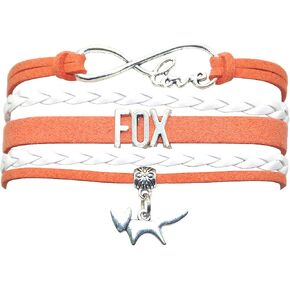 HHHbeauty Fox Bracelet Jewelry - Leather Infinity Love Fox Gifts Fox Jewelry Bracelet Gifts For Women, Girls, Men, Boys, Fox Lover Popular Infinity Love Charm, Fox Lover Gifts in Kuwait