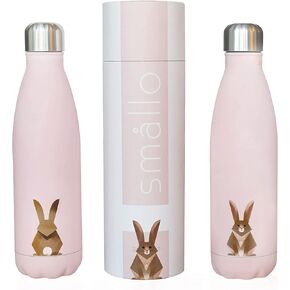 | Water Bottle with Cute Fox Design | Stainless Steel | Double Wall Insulated | Grey | 12oz (12oz_fox)