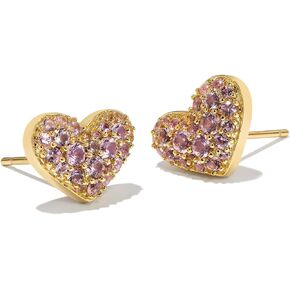 Kendra Scott Ari Pave Crystal Heart Stud Earrings, Fashion Jewelry for Women