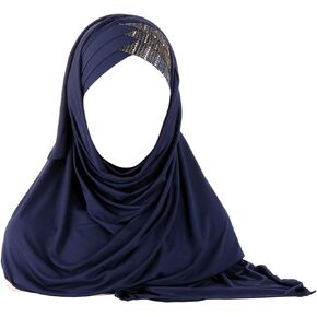 Glitter Muslim Turban Hijab Cap Long Hejab One Piece Islamic Head Scarves Shawl Wrap for Women Girls