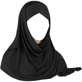 غطاء عمامة إسلامية لامعة للحجاب طويل حجاب قطعة واحدة من وشاح الرأس الإسلامي شال لف للنساء والفتيات in Saudi Arabia