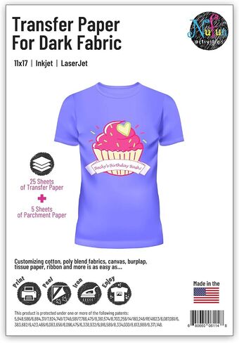 NuFun Activities Heat Transfer Paper, Dark Fabrics, 5 Sheets 8.5x11 in Kuwait