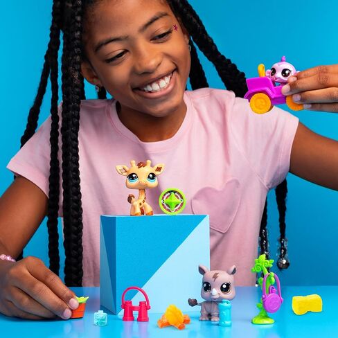 Littlest Pet Shop، Safari Play Pack - Gen 7، الحيوانات الأليفة #53، #54، #55، شكل رأس هزاز أصلي من LPS، لعبة حيوانات خيالية قابلة للتجميع، للأطفال والبنات والأولاد والأطفال والمراهقين من عمر 4 سنوات فما فوق in Kuwait