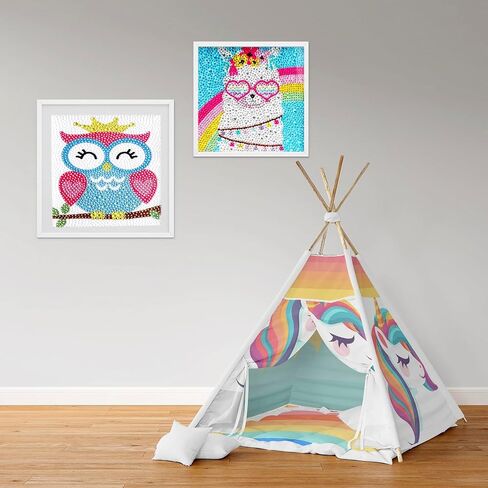 DIYDECORFUN Alpaca Diamond Painting Kit for Kids, Animals Penguin 5D Diamond Art Kits by Numbers, Owl Crystal Rhinestone Painting Fox Gem Arts Crafts Kits for Kids Age 8-12 Home Decor (6X6Inch) in Kuwait