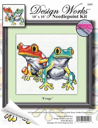 Tobin Frogs Needlepoint Kit, White in Saudi Arabia