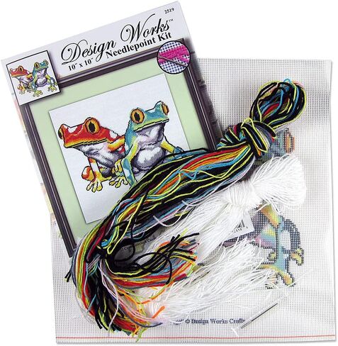 Tobin Frogs Needlepoint Kit, White in Saudi Arabia