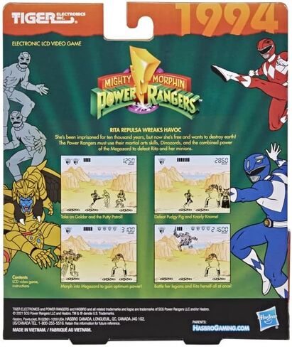 Hasbro Gaming Tiger Electronics Mighty Morphin Power Rangers Electronic LCD Video Game, Retro-Inspired Edition, Handheld 1-Player Game, Ages 8 and Up in Saudi Arabia