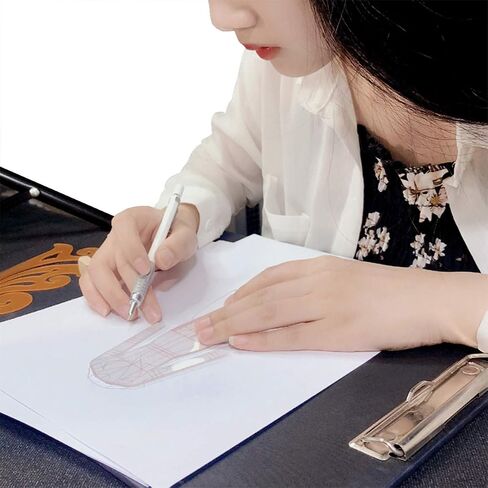 4 Models Fashion Illustration Rulers, Fashion Sketching Templates Ruler, Fashion Sketching Ruler Sewing Humanoid Patterns Design, Clothing Measuring French Curve Rulers A4 Pattern Paper Draft Drawings in Saudi Arabia