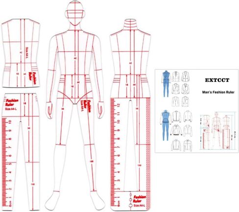 4 Models Fashion Illustration Rulers, Fashion Sketching Templates Ruler, Fashion Sketching Ruler Sewing Humanoid Patterns Design, Clothing Measuring French Curve Rulers A4 Pattern Paper Draft Drawings in Saudi Arabia