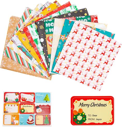 jroyjoy عيد الميلاد المناديل الورقية 12 لونا 120 ورقة 19.7 "× 19.7" عطلة هدية التفاف المناديل الورقية لعيد الميلاد صناديق الهدايا أكياس عيد الميلاد هدية ورق التغليف لزجاجات النبيذ هدية المناديل الورقية in Kuwait