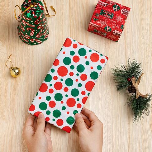 JOYIN 150 Sheets Tissue Paper Assortement Classic Christmas Design, Holiday Gift Wrap Paper, Accessory for Gift Boxes, Gift Wrapping Bags and Wine Bottles in Saudi Arabia
