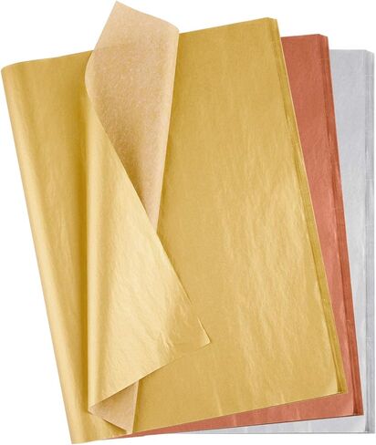 MIAHART 50 Sheets Tissue Paper Bulk 20X14 Inch Metallic Gift Wrap Paper Gift Wrapping Accessory Wrap for Wedding Birthday Party Favor Decor DIY Fringes Shredded Fill Confetti (Mix Color) in Kuwait