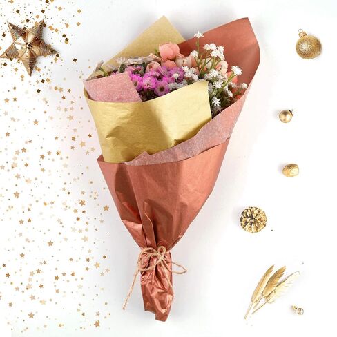 MIAHART 50 Sheets Tissue Paper Bulk 20X14 Inch Metallic Gift Wrap Paper Gift Wrapping Accessory Wrap for Wedding Birthday Party Favor Decor DIY Fringes Shredded Fill Confetti (Mix Color) in Kuwait