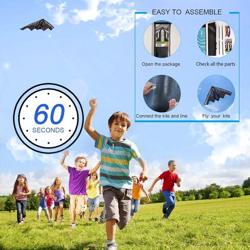 طائرة ورقية كبيرة من سيمككاي للبالغين والأطفال سهلة التجميع وسهلة الطيران، للأولاد والبنات مع سلسلة طائرة ورقية بطول 91.44 متر in Kuwait