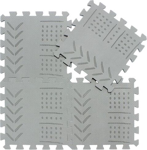 qqpp EVA Rubber 18 Tiles Interlocking Puzzle Foam Floor Mats - Baby Play Mat for Playing | Exercise Mat for Home Workout. Brown. QC-Fb18N in Kuwait