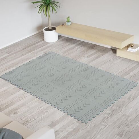 qqpp EVA Rubber 18 Tiles Interlocking Puzzle Foam Floor Mats - Baby Play Mat for Playing | Exercise Mat for Home Workout. Brown. QC-Fb18N in Kuwait